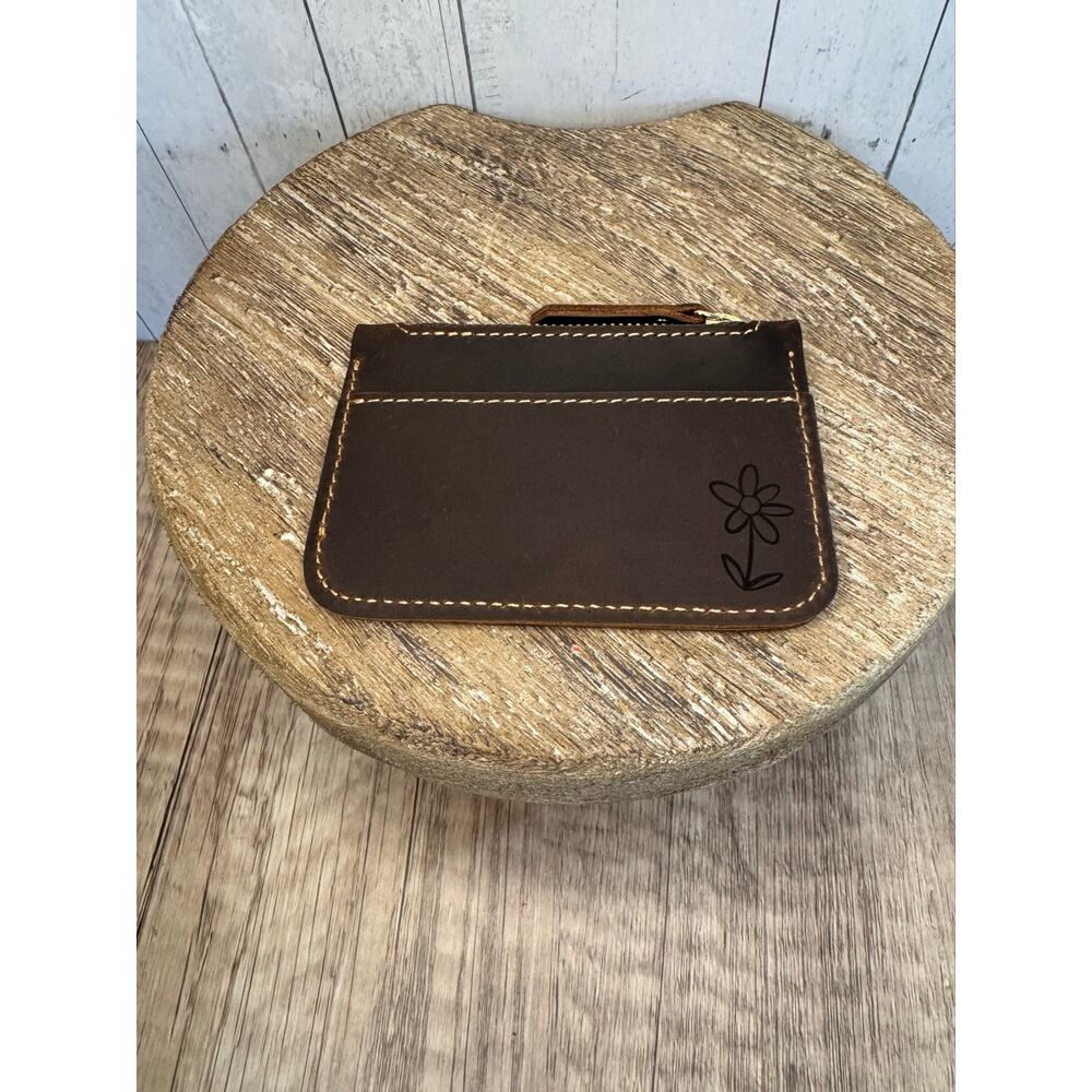 Genuine Leather Wallet DARK BROWN Credit Card Holder Black Leather Wallet